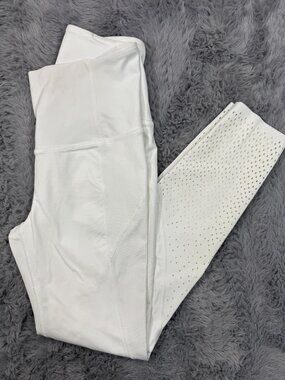 NEW Lululemon 4 White High-Waisted Perforated Leggings Full Length Perforated